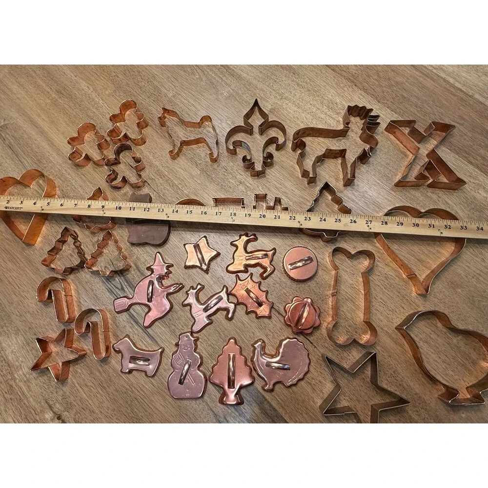 Lot 34 copper vintage to modern cookie cutters grandmas farmhouse kitchen retro